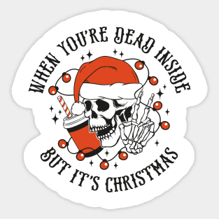 Skull Santa Hat Sticker